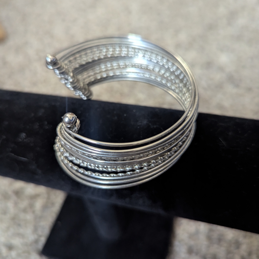 Women's Silver Multiple Link Cuff Bracelet